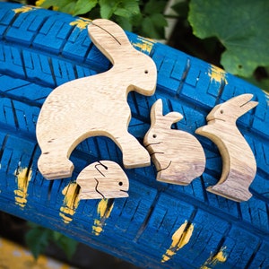 Puzzle personalizzato a forma di coniglio in legno: giocattolo per bambini in legno naturale immagine 7