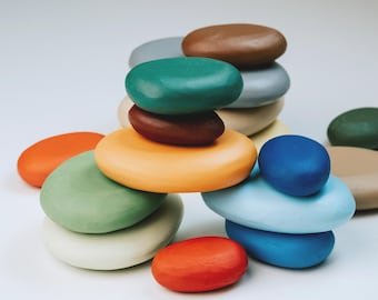 Montessori Wooden Stacking Stones: Waldorf-Inspired Balancing Toy