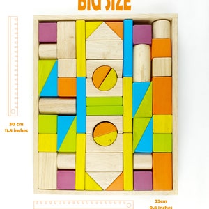Wooden HUGE Mixed Block 54 pieces set for children | Montessori toys for children | Learning toys | Toys for 1 year old