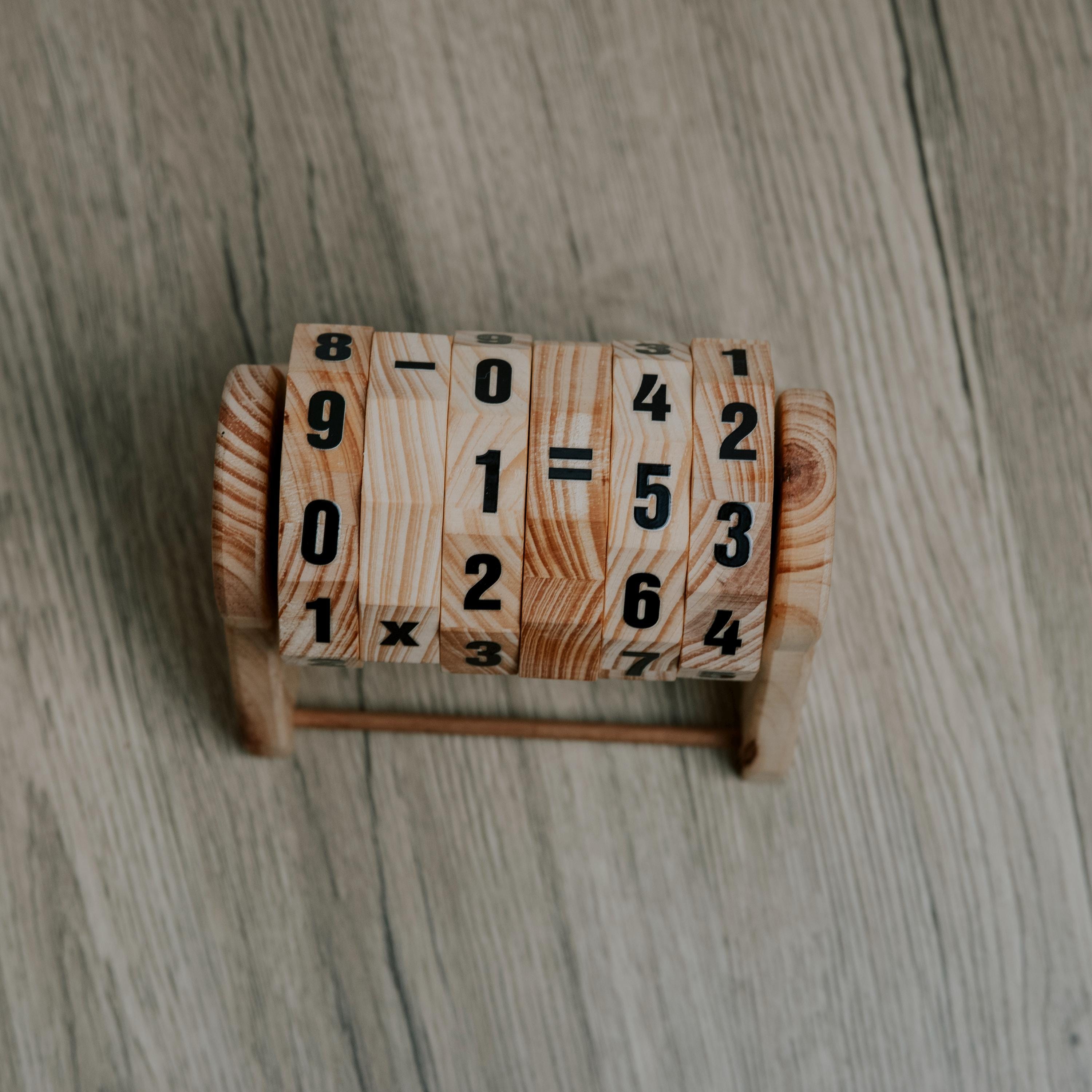 Wood Math Machine Wooden Math Toy: Montessori Arithmetic Wheels, STEM Learning - Etsy