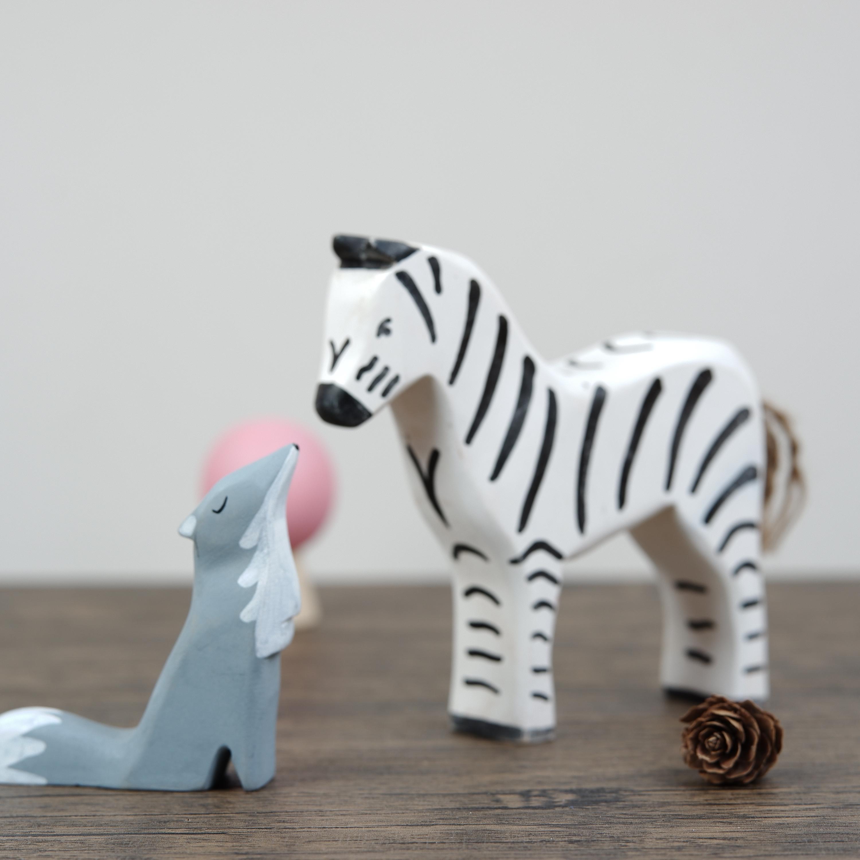 Wooden Zebra Toy: Montessori Jungle Animal Figurine - Etsy