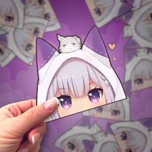 Frozen Enchantress | Waterproof Anime Peeker Stickers - Durable Vinyl Decals for Cars, Laptops, Water Bottles, Bumper, Kiss-Cut