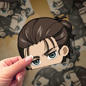 Titan Slayer | Waterproof Anime Peeker Stickers - Durable Vinyl Decals for Cars, Laptops, Water Bottles, Bumper, Kiss-Cut