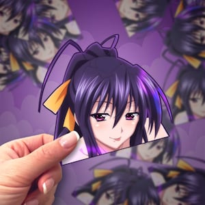 DxD | Waterproof Anime Peeker Stickers - Durable Vinyl Decals for Cars, Laptops, Water Bottles, Bumper, Kiss-Cut