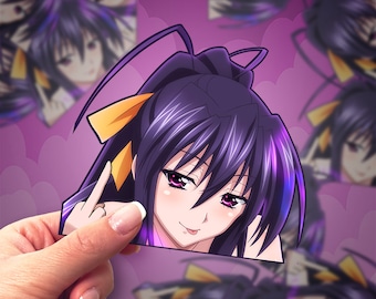 DXD Middle Finger Anime Girl Sticker | Waterproof Vinyl Decal | Car Window Sticker