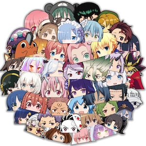 20 stuks willekeurig gluurder | Waterdichte anime-peekerstickers - duurzame vinylstickers voor auto's, laptops, waterflessen, bumper, kiss-cut