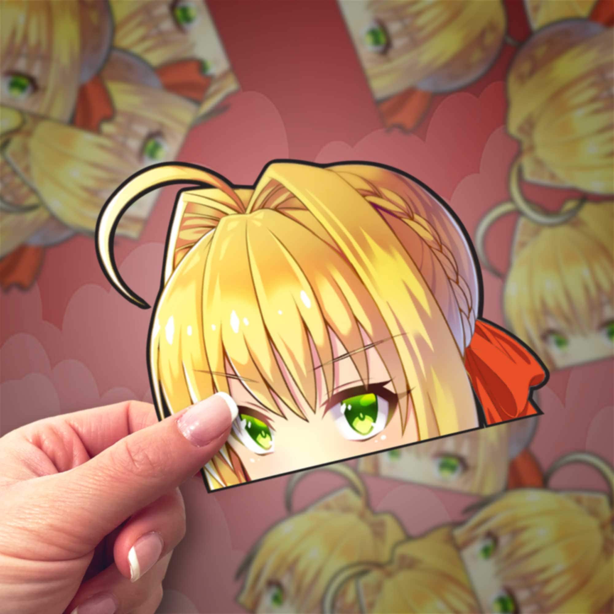 Crimson Emperor Waterproof Anime Peeker Stickers Durable