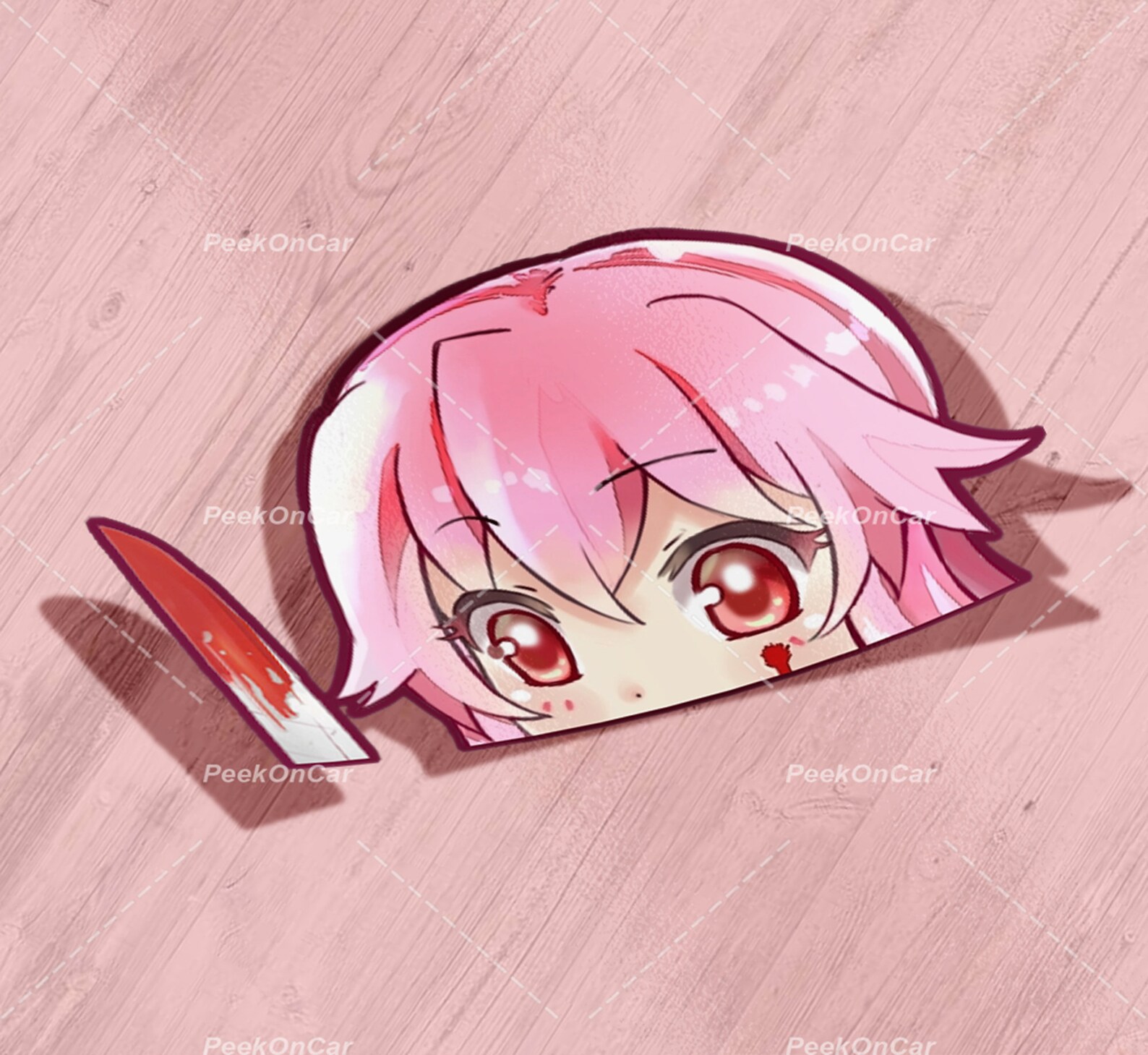 Yandere Lover Anime Peeker Sticker | Waterproof Vinyl Kiss-cut Decal ...