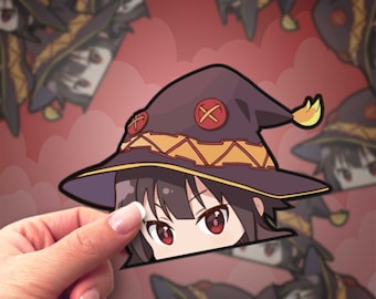 Crimson Sorceress Anime Peeker Aufkleber | Wasserfester Vinyl-Aufkleber
