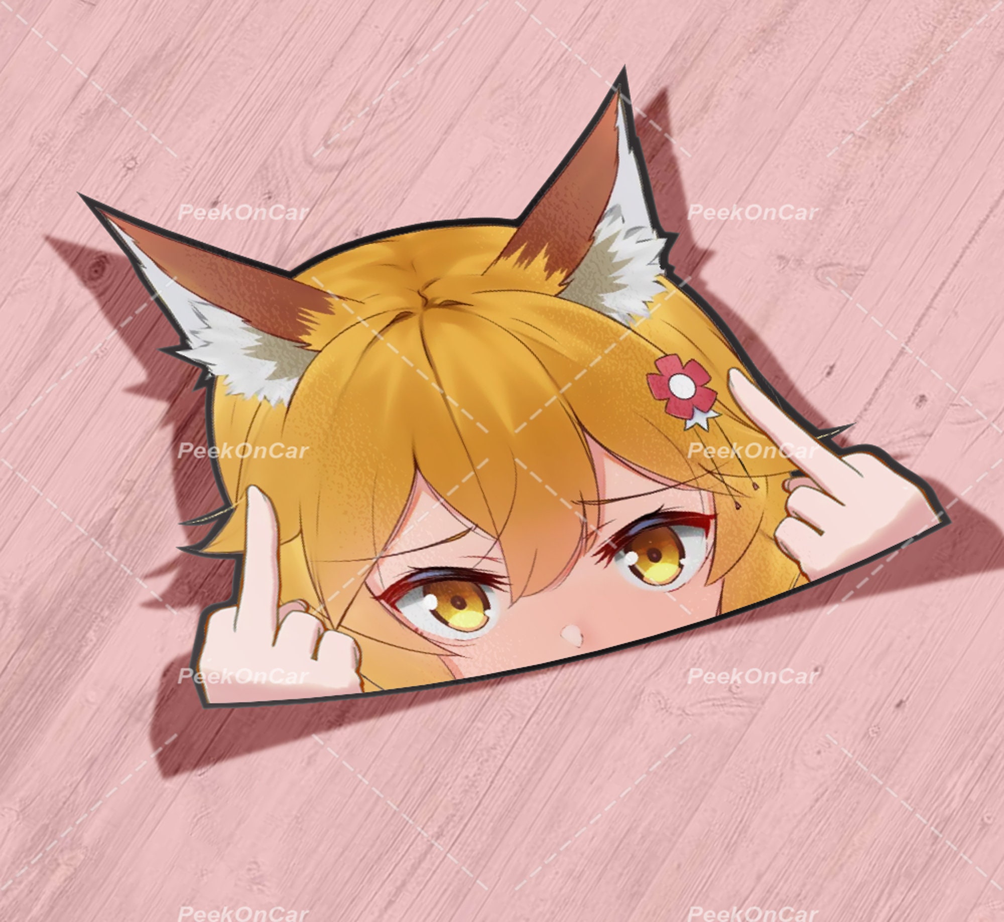 Fenster Sticker Spähen anime fuchs - TenStickers