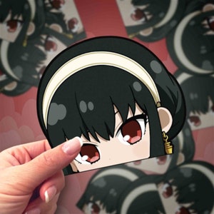 Shadow Blossom | Waterproof Anime Peeker Stickers - Durable Vinyl Decals for Cars, Laptops, Water Bottles, Kiss Cut, Bumper Stickers