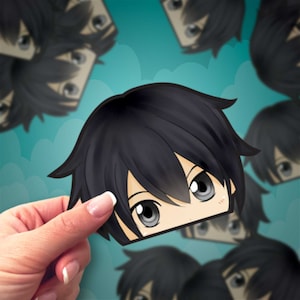 Virtual Swordsman | Waterproof Anime Peeker Stickers - Durable Vinyl Decals for Cars, Laptops, Water Bottles, Bumper, Kiss-Cut