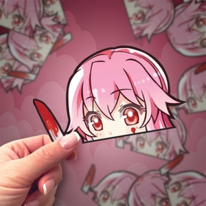 Amante Yandere | Adesivos Peeker de anime à prova d&#39;água - decalques de vinil duráveis para carros, laptops, garrafas de água, pára-choques, corte de beijo