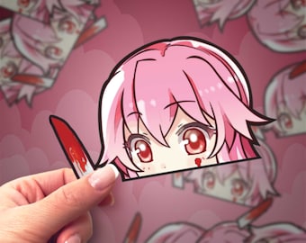 Yandere Lover Anime Peeker Sticker | Waterproof Vinyl Kiss-Cut Decal | Car Window Sticker