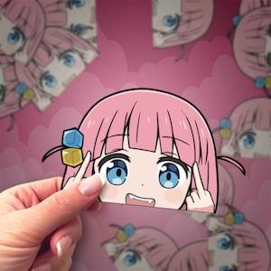 Rock Star | Waterproof Anime Peeker Stickers - Durable Vinyl Decals for Cars, Laptops, Water Bottles, Bumper, Kiss-Cut