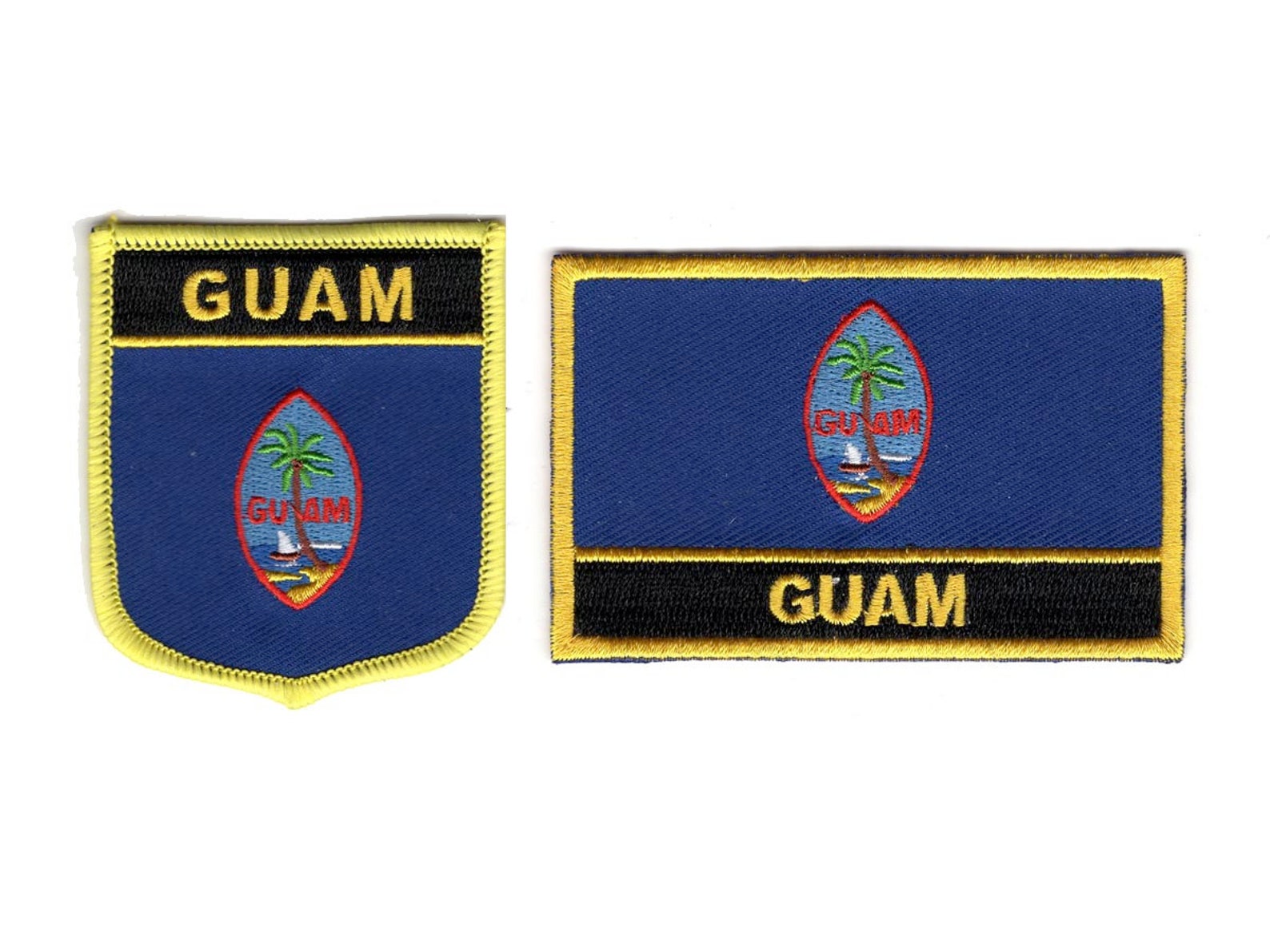 2pcs Guam Flag Embroidered Iron on Badge Applique Patch Rectangle and Shield Etsy