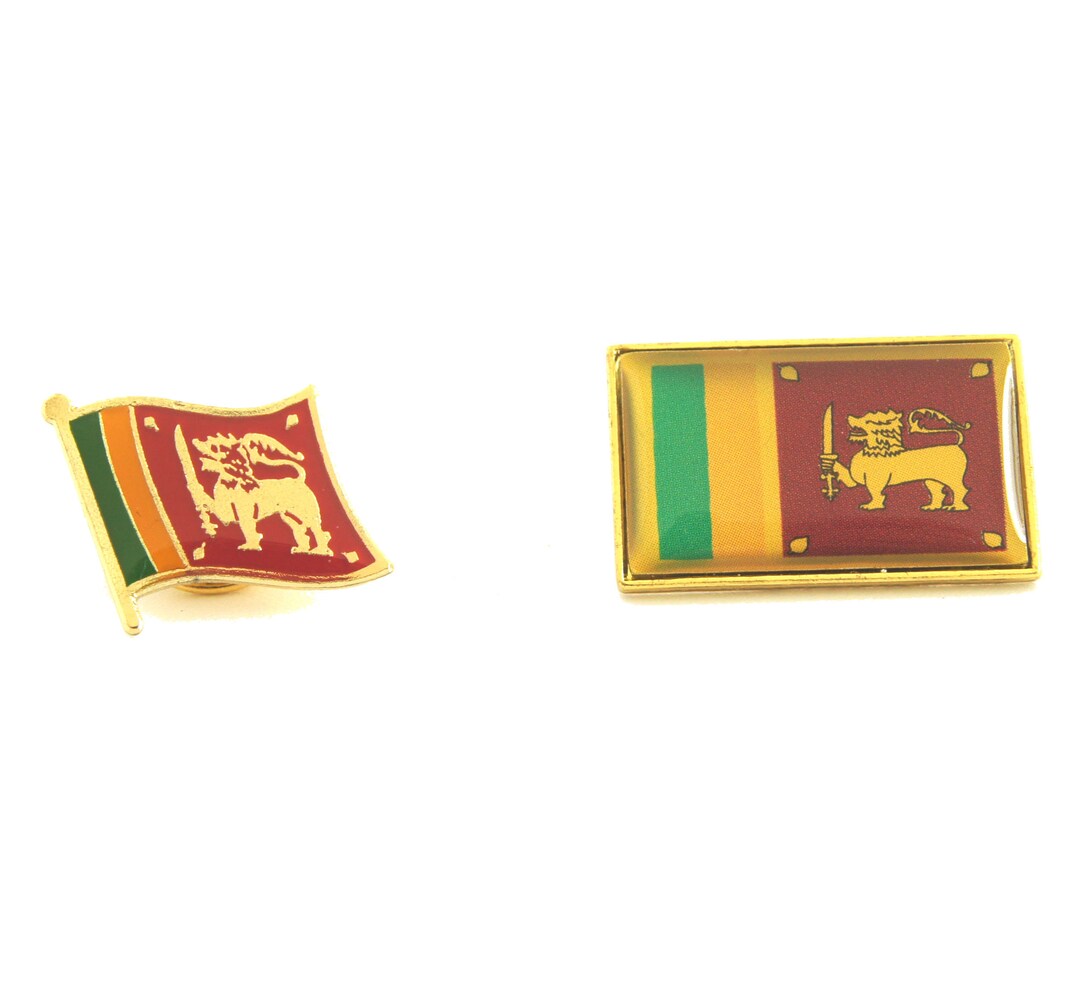 2pcs Sri Lanka National Flag Lapel Pin Badge Set Gift Box Etsy