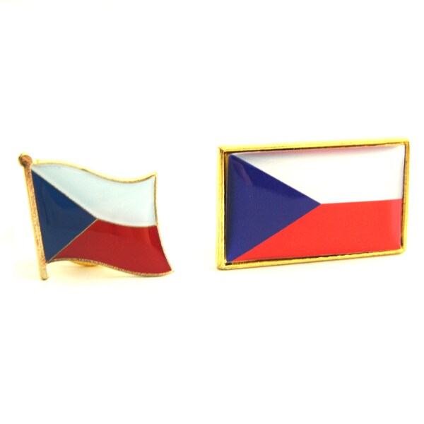 2pcs Czech Rep. National Flag Lapel Pin Badge Set Gift Box packing