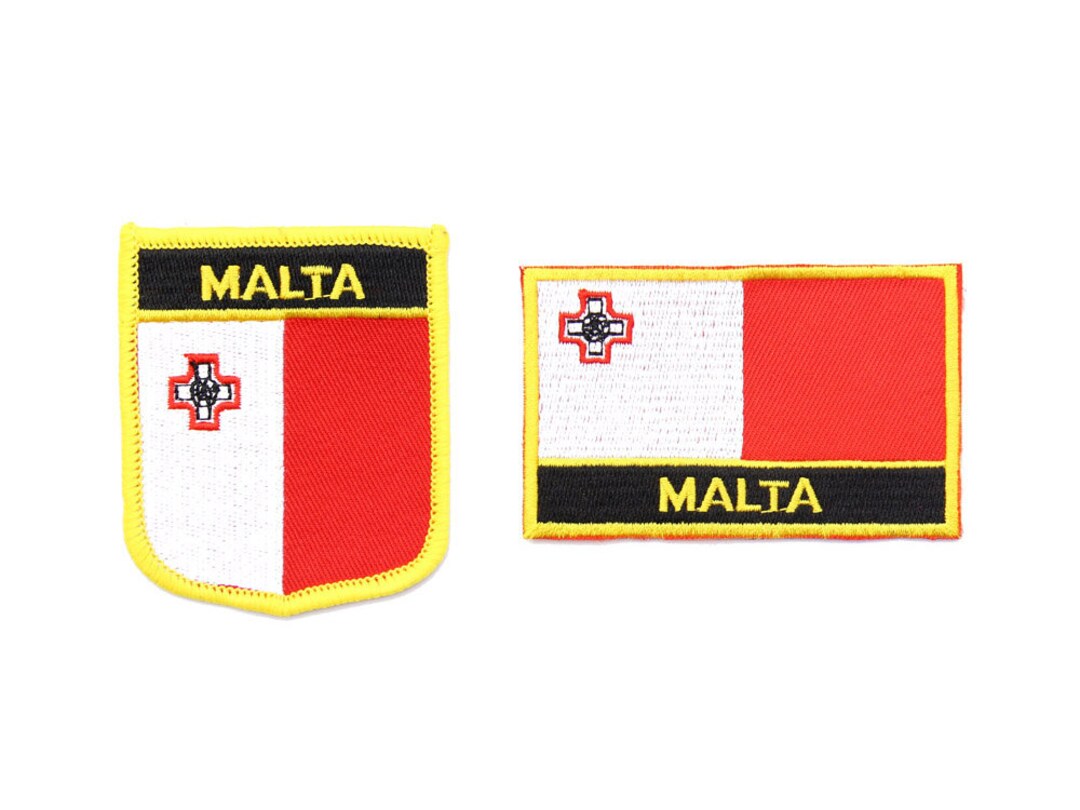 Akachafactory Toppa Stampata Bandiera Malta – Patch In Tessuto Con Bordo Ricamato Nero, 5x8 Cm - 3