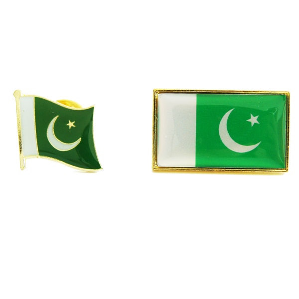 2pcs Pakistan National Flag Lapel Pin Badge Set Gift Box packing