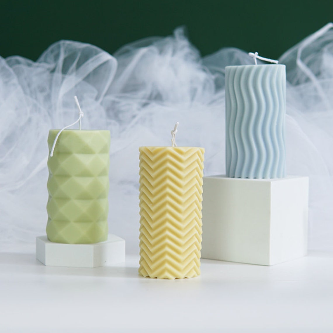 Silikonform Für Gewellte Kerzen & Seifen – 3D Zylinder, Wiederverwendbar, Hitzebeständig Bis 230°C