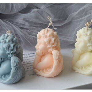 Cute Angel Candle Mold,Clouds Silicone Aromatherapy Mold,Sky Cake Making Cloud Mold,DIY Epoxy Resin Mold,Decor Chocolate Fondant Candy Tools image 3
