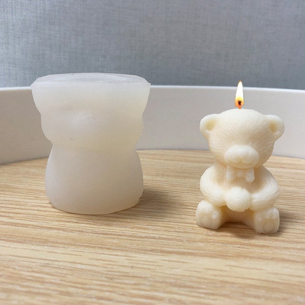 3D Bär Duftkerzenform koreanische ins style Dekoration Backen Kuchen Tier Kerze Dekoration Cartoon Teddybär Silikonform Wohnkultur