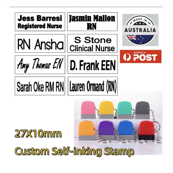 Custom name signature Flash Stamp self-inking Registered Nurse RN EN EEN Doctor  27X10mm