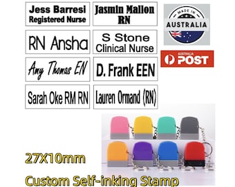 Custom name signature Flash Stamp self-inking Registered Nurse RN EN EEN Doctor  27X10mm