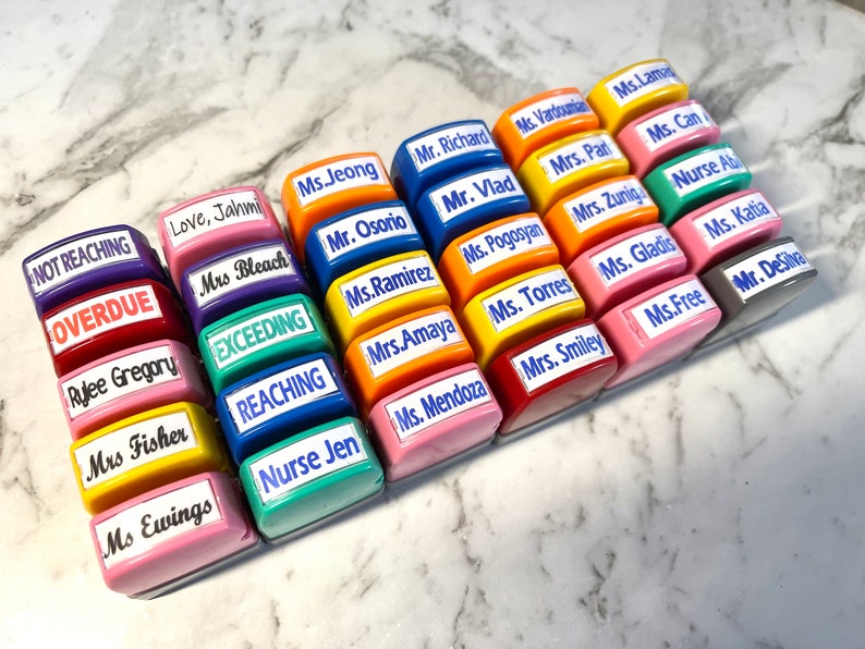 Custom name signature Flash Stamp self-inking Registered Nurse RN EN EEN Doctor 27X10mm image 7