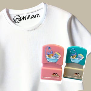 Kleidung Namen Stempel individuell Schuluniform Waschbar Stempel Selbstfärber Personalisiert Kinder Name Label Stoffstempel 26 x 8 mm Stoffstempel wasserfest