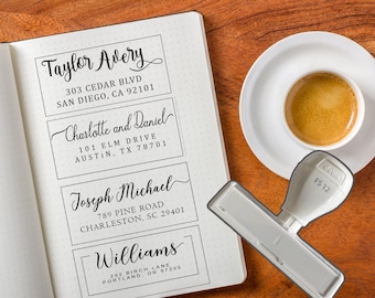 Carimbo de logotipo personalizado Carimbo de endereço personalizado Carimbo personalizado autoentintado com carimbo de retorno de casamento moderno Carimbo de retorno de correspondência comercial
