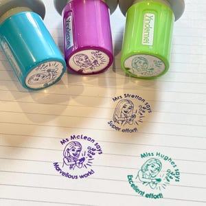 Custom Bitmoji Teacher Stamp - Personalized Teacher Stamp with Bitmoji Design pre-inked self-inking stamp
