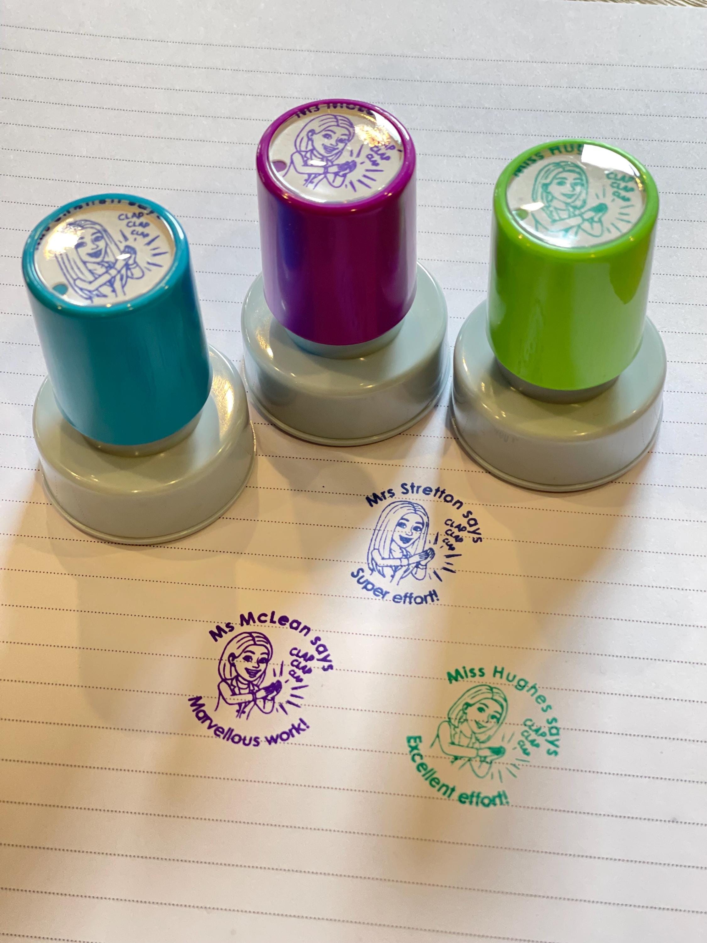 With Comment Stamp Customized Teacher Round Stamp (30mm) Personalised Gift Comment ...