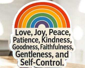 Fruit of the Spirit Sticker | Christian Rainbow Bible Verse Vinyl Sticker | Faith Based Aesthetic | Galatians 5:22 Sticker
