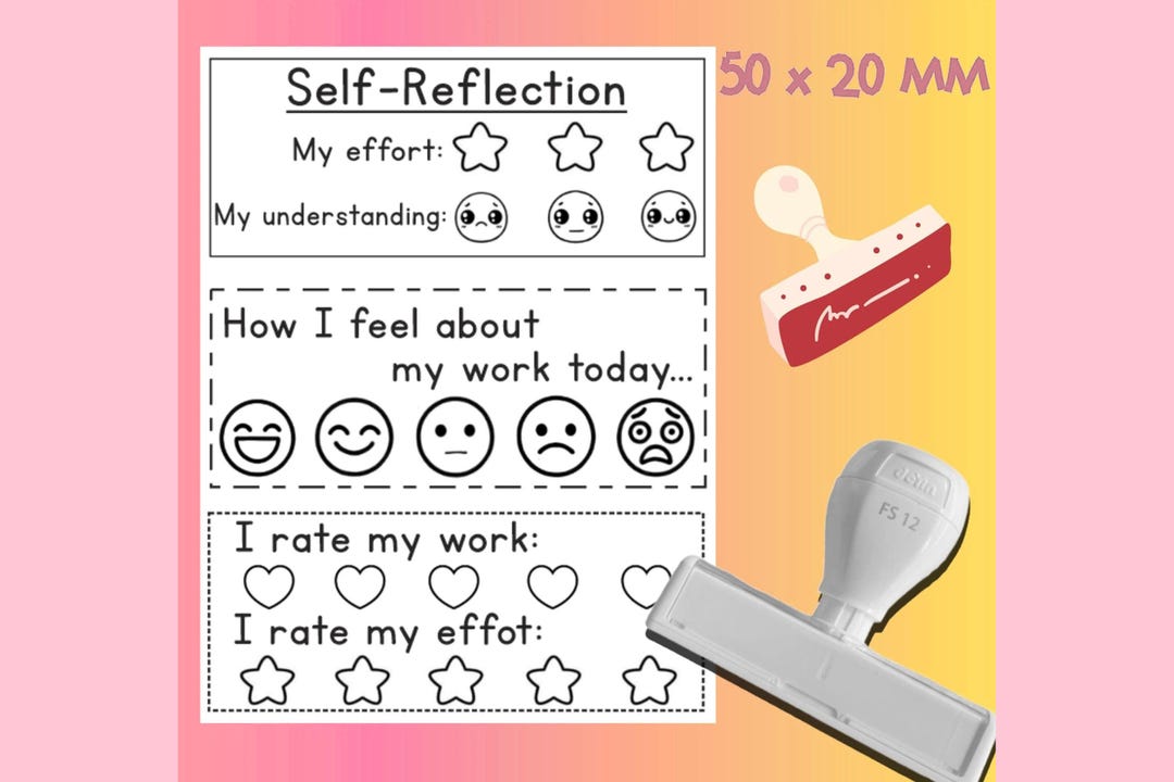Student Self-reflection Rate My Work Teachers Stamp, Custom Teacher ...
