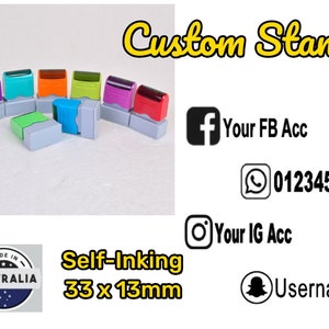 Custom Name Signature Rubber Flash Stamp Social Media Self-Inking Personalized teacher Nurse stamp  33X13mm DIY