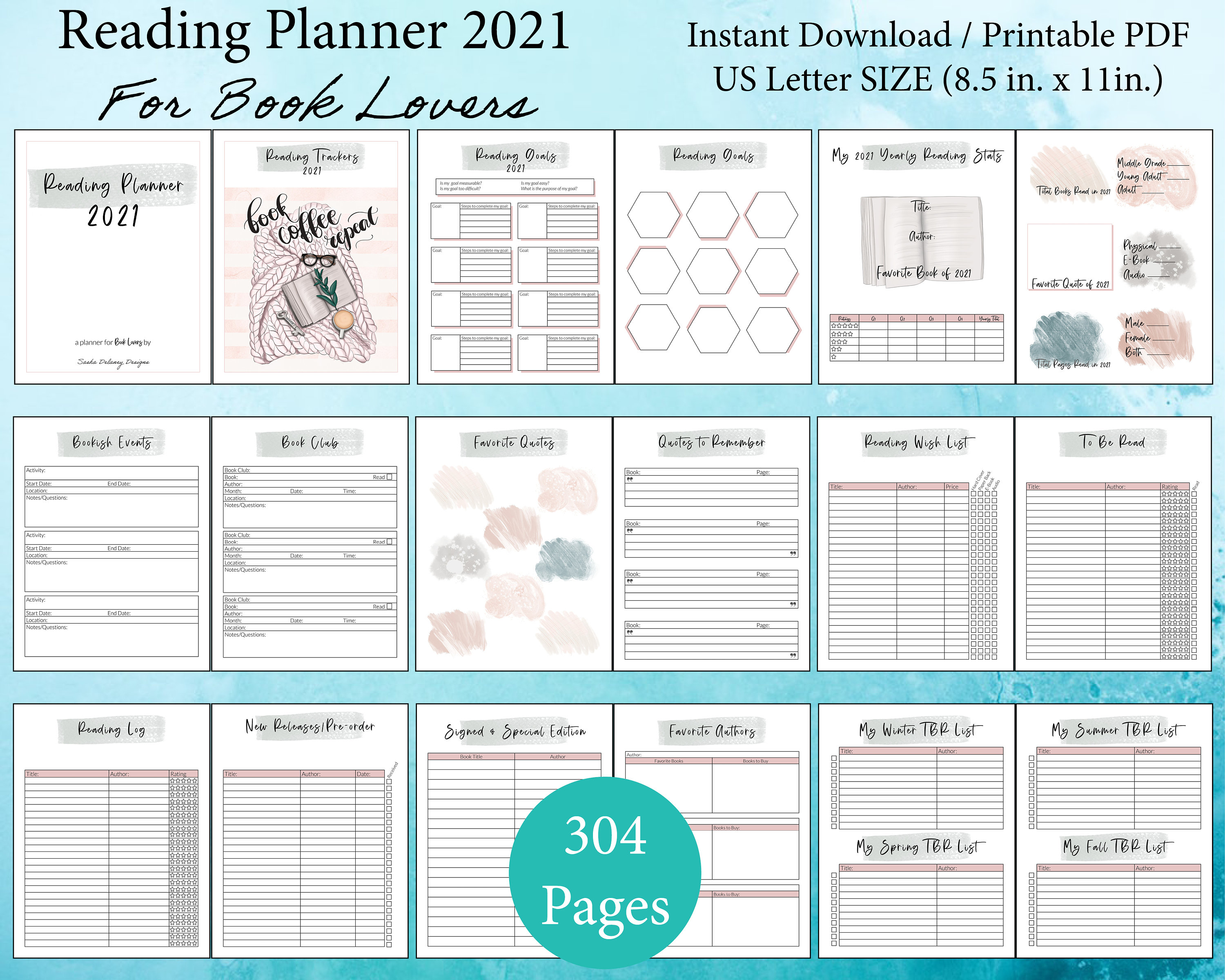 Plans 2021. Reading Planner. Reading Tracker Printable. Planner book pdf. Monthly Planner for books.
