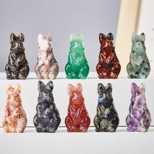 1.5&quot; Crystal Carved Rabbit Gemstone Rabbit Easter Crystal Decor Rabbit Healing Crystals Home Decoration Children&#39;s Gifts