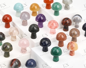 Paddenstoelensnijwerk kristal: reiki-edelsteendecor (0,8 inch)