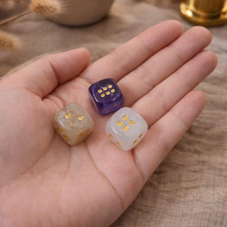 15mm Handmade Natural Stone Dice Set – Hand Polished Gemstone Dice for RPG, Board Games, Home Decor & Collection image 3