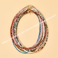 Natural Gemstone Mini Faceted Beads Necklace 2-3mm Healing Crystal Gold Stainless Steel Chain Chokers Dainty Jewelry for her Gifts