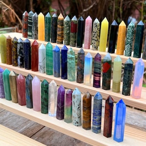 2.1&quot; Labradorite Tower, 57 Kinds of Tower Crystal, Rose Quartz Tower, Obelisk Crystal, Crystal Point, Crystal Wand, Selenite Crystal