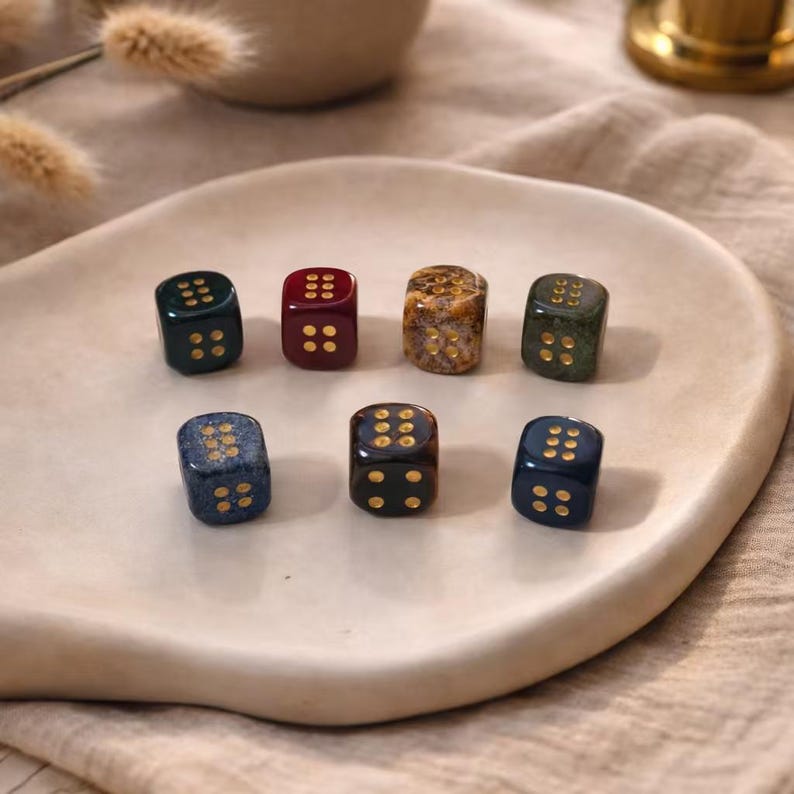 15mm Handmade Natural Stone Dice Set – Hand Polished Gemstone Dice for RPG, Board Games, Home Decor & Collection image 6