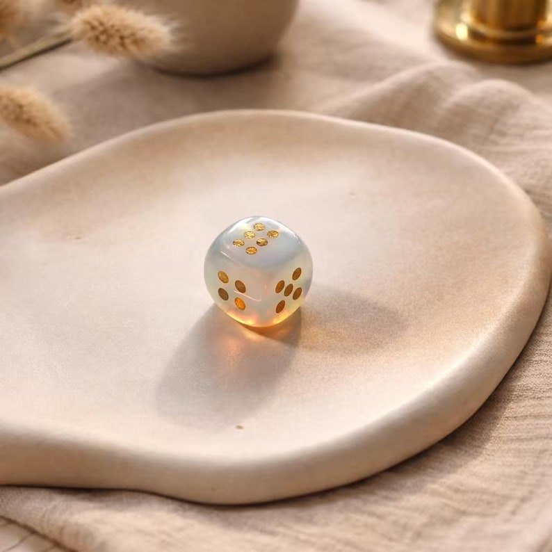 15mm Handmade Natural Stone Dice Set – Hand Polished Gemstone Dice for RPG, Board Games, Home Decor & Collection image 2