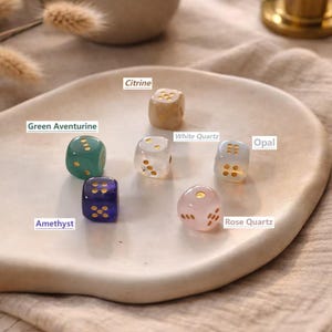 15mm Handmade Natural Stone Dice Set – Hand Polished Gemstone Dice for RPG, Board Games, Home Decor & Collection image 5