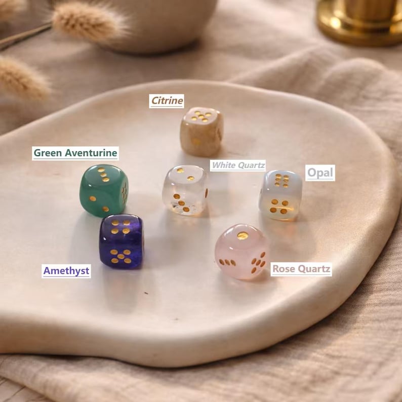 15mm Handmade Natural Stone Dice Set – Hand Polished Gemstone Dice for RPG, Board Games, Home Decor & Collection image 5