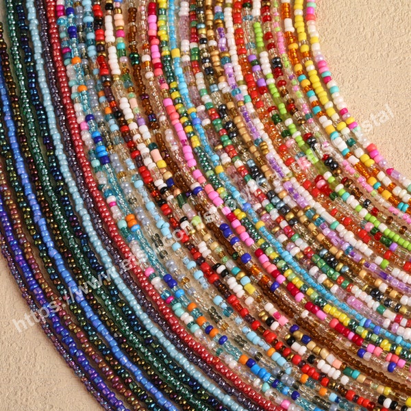 Dainty Waterproof Seed Bead Choker / Bracelet, Stainless Steel, Multi-Color Summer Necklace, Mixed Bead Choker Seed Bead Jewelry