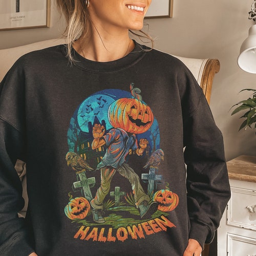 Vintage Halloween Sweatshirt Scary 