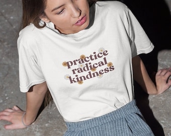 Pratique a camisa da bondade radical, camiseta da bondade retrô, camisas gentis, camisa da bondade do professor, escolha a bondade, espalhe a bondade